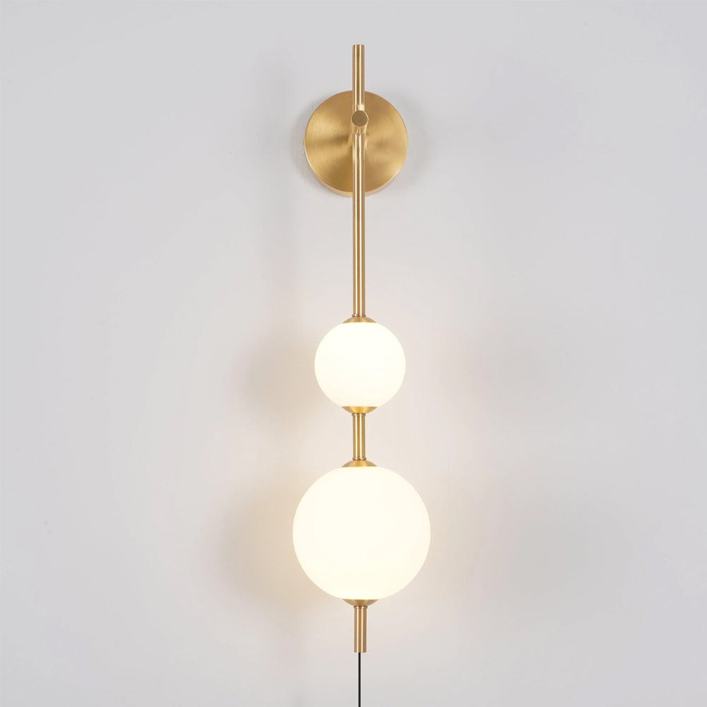 Vertical Globe Plug In Wall Lamp – detail 2