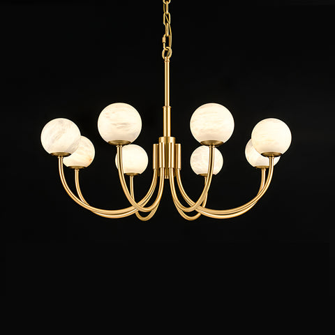 Brass Alabaster Round Chandelier – detail 18