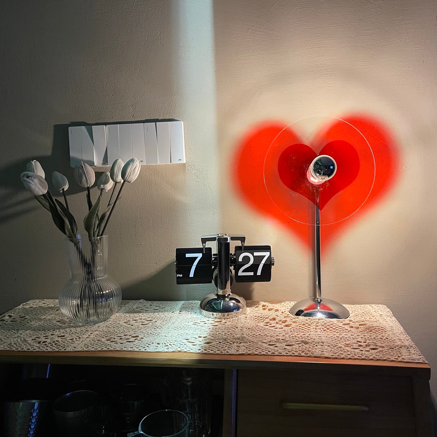 Buy 5 Pieces LED Bedside Lamp Love Heart Neon Light Atmosphere