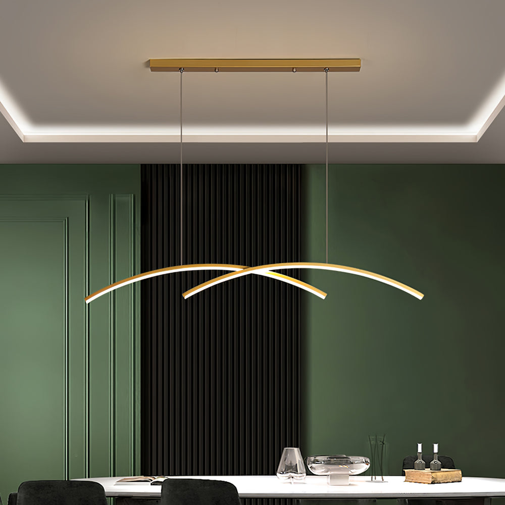 Oscillating Strip Island Chandelier – detail 2