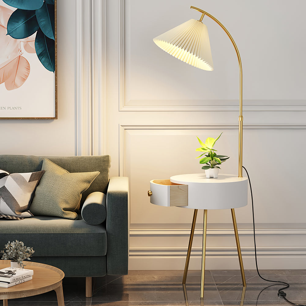 Pleated Fabric Drawer Floor Lamp – detail 2