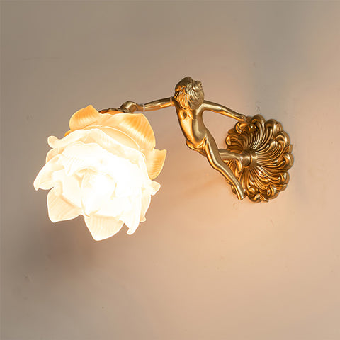 Putti Statuettes Brass Wall Lamp – detail 12
