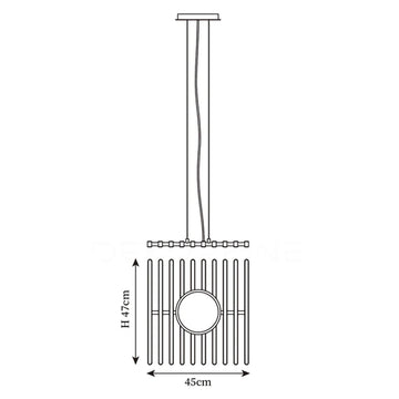 Dekorfine Black Rhythm Collection Chandeliers — Detail View 59 — Dimension drawings 10