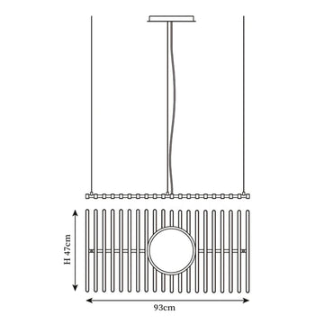 Dekorfine Black Rhythm Collection Chandeliers — Detail View 60 — Dimension drawings 11